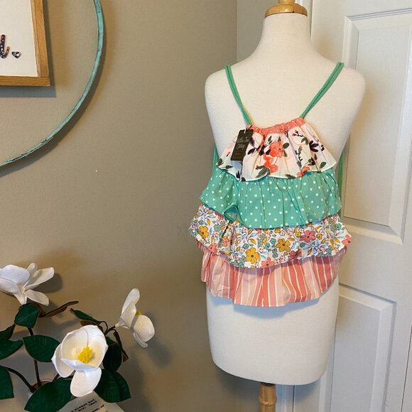 Matilda Jane In The Ruffles Backpack - One size, Floral, Peach, Cinch Sack - Picture 1 of 2